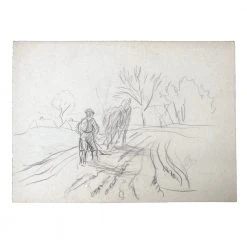Vintage Evert Rabbers Landscape Drawing 43 Art & Objects