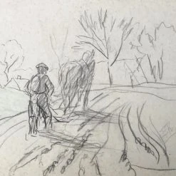 Vintage Evert Rabbers Landscape Drawing 43 Art & Objects