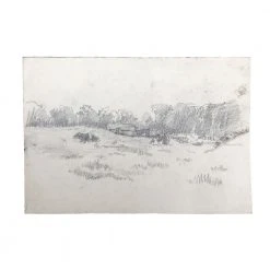 Vintage Art & Objects Evert Rabbers Landscape Drawing 37