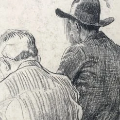 Vintage Evert Rabbers Portrait Drawing 33