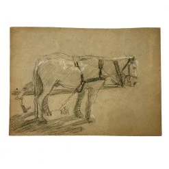 Vintage Evert Rabbers Horse Drawing 52