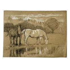 Vintage Evert Rabbers Horse Drawing 53