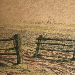Vintage Art & Objects Evert Rabbers Landscape Drawing 42