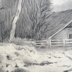 Vintage Evert Rabbers Landscape Drawing 44 Art & Objects