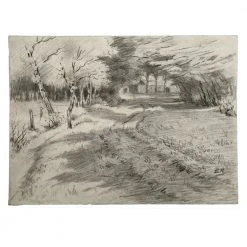 Vintage Art & Objects Evert Rabbers Landscape Drawing 45