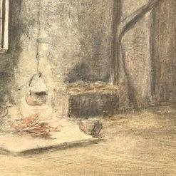 Vintage Evert Rabbers Barn Drawing 02 Art & Objects