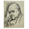 Vintage Evert Rabbers Portrait Drawing 38