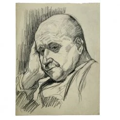Vintage Evert Rabbers Portrait Drawing 38