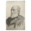 Vintage Evert Rabbers Portrait Drawing 44