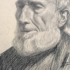 Vintage Evert Rabbers Portrait Drawing 44