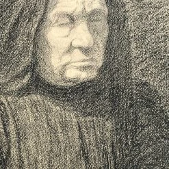 Vintage Art & Objects Evert Rabbers Portrait Drawing 45