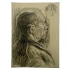 Vintage Art & Objects Evert Rabbers Portrait Drawing 50