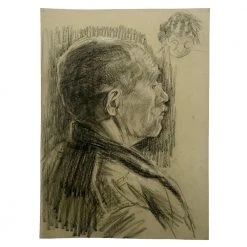 Vintage Art & Objects Evert Rabbers Portrait Drawing 50