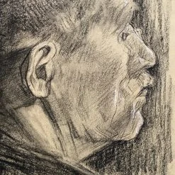 Vintage Art & Objects Evert Rabbers Portrait Drawing 50