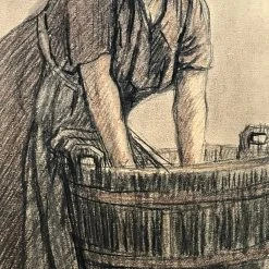 Vintage Art & Objects Evert Rabbers Portrait Drawing 52