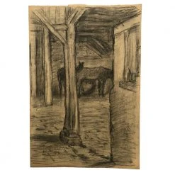 Vintage Evert Rabbers Barn Drawing 59 Art & Objects