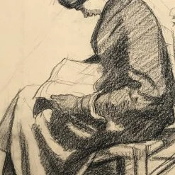 Vintage Evert Rabbers Portrait Drawing 56