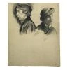 Vintage Evert Rabbers Portrait Drawing 64