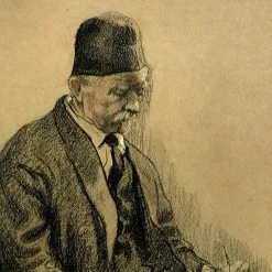 Vintage Art & Objects Evert Rabbers Portrait Drawing 65