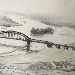 Vintage Evert Rabbers Landscape Drawing 61 Art & Objects