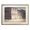 Vintage Ann Winters "Main Street At Night" Framed Watercolor