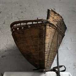 Vintage Hanging Antique French Basket Pouches & Totes