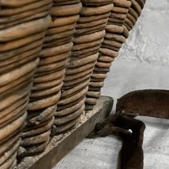 Vintage Hanging Antique French Basket Pouches & Totes