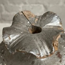 Vintage 19th Century Silver Leafed Gold Finial Pair Candlestick Holders