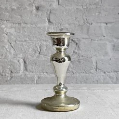 Vintage 19th Century Mercury Glass Candlestick