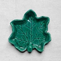 Vintage Dining & Tabletop Antique French Majolica Leaf Dish