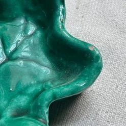 Vintage Dining & Tabletop Antique French Majolica Leaf Dish