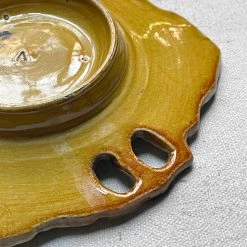 Vintage Dining & Tabletop Antique French Majolica Leaf Dish