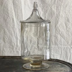 Vintage 19th Century French Lidded Glass Jar
