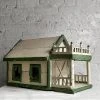 Vintage & Antiques Vintage Green Folk Art Cabin