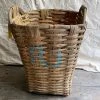 Vintage 19th Century Large Woven Harvest Basket (# 1) Pouches & Totes