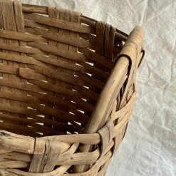 Vintage 19th Century Large Woven Harvest Basket (# 1) Pouches & Totes