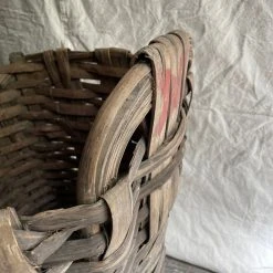 Vintage 19th Century Large Woven Harvest Basket (# 3) Pouches & Totes