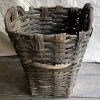 Vintage 19th Century Large Woven Harvest Basket (# 4) Pouches & Totes