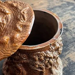 Vintage Dining & Tabletop 19th Century French Lidded Majolica Container