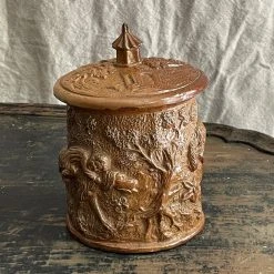 Vintage 19th Century French Lidded Majolica Container