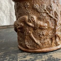 Vintage 19th Century French Lidded Majolica Container