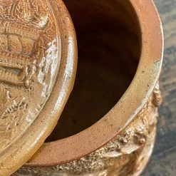 Vintage 19th Century French Lidded Majolica Container