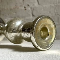 Vintage 19th Century Mercury Glass Candlestick