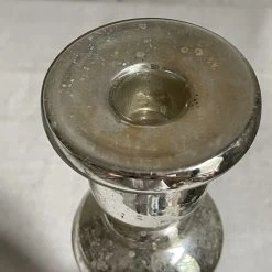 Vintage 19th Century Mercury Glass Candlestick