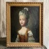 18th Century French Portrait Painting In Vintage Frame