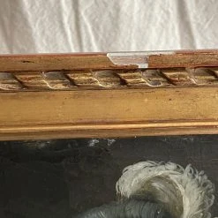 18th Century French Portrait Painting In Vintage Frame