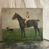 Vintage Vintage Art 19th Century French Horse Racing Painting