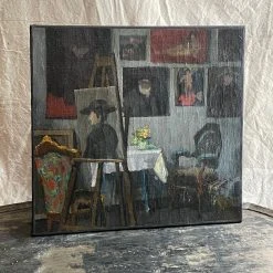 Vintage Vintage Art 19th Century French Studio Interior Painting