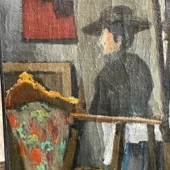 Vintage Vintage Art 19th Century French Studio Interior Painting