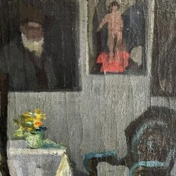 Vintage Vintage Art 19th Century French Studio Interior Painting